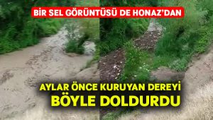 Sel aylar önce kuruyan dereyi böyle doldurdu