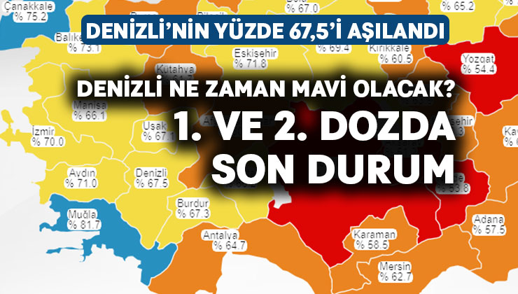 Denizli’nin yüzde 67,5’i aşılandı.. İşte birinci ve ikinci dozda son durum!