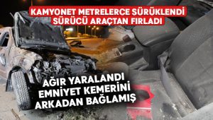 Emniyet kemerini arkadan bağlayan sürücü ağır yaralandı