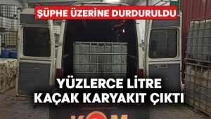 Kamyonetten yüzlerce litre kaçak akaryakıt çıktı