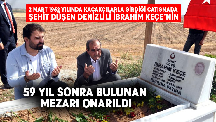 Sınırda 59 yıl sonra bulunan Denizlili şehidin mezarı onarıldı