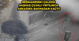 Besihanedeki çaldığı haşhaş çuvalı yırtılınca arkasına bakmadan kaçtı!