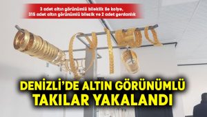 Denizli’de 400 adet altın görünümlü takı eşyaları ele geçirildi