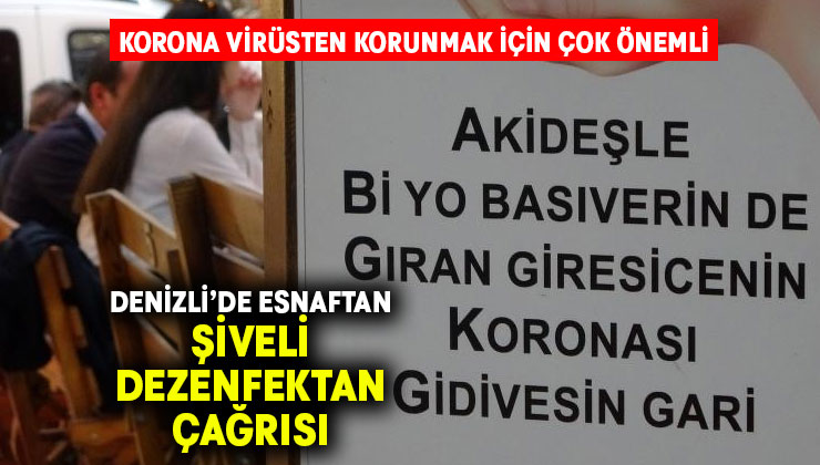 Şiveli dezenfektan çağrısı