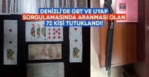 Denizli’de GBT ve UYAP sorgulamasında aranması olan 72 kişi tutuklandı!