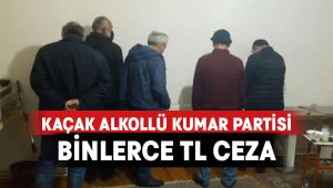 Kaçak alkollü kumar partisi