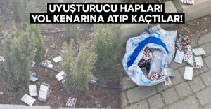 Uyuşturucu hapları yol kenarına atıp kaçtılar!