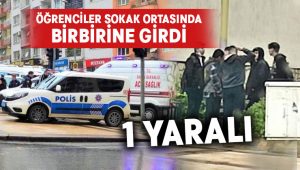 Öğrenciler sokak ortasında birbirine girdi