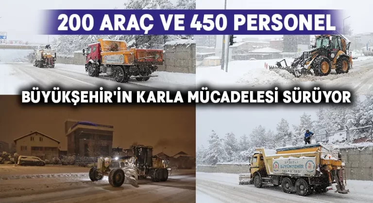 Büyükşehir’in karla mücadelesi sürüyor