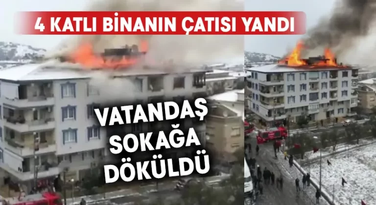 Çatı yangını vatandaşı sokağa döktü