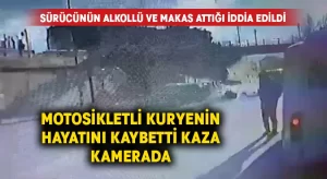 Motosikletli kuryenin hayatını kaybettiği kaza kamerada