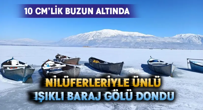 Nilüferleriyle ünlü Işıklı Baraj Gölü dondu