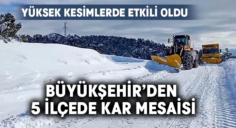 Büyükşehir’den 5 ilçede kar mesaisi