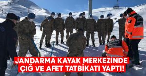 Jandarma kayak merkezinde çığ ve afet tatbikatı yaptı!