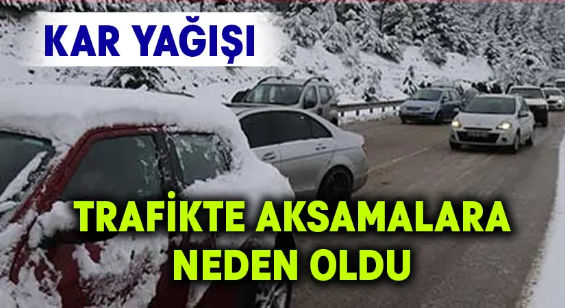 Kar yağışı trafikte aksamalara neden oldu