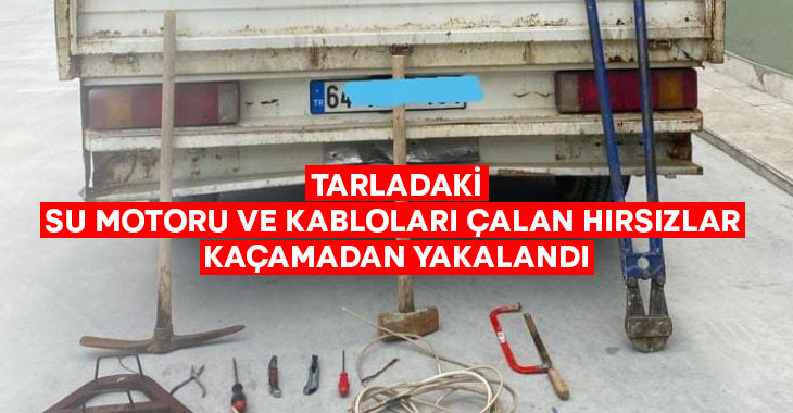 Su motoru ve kablo hırsızları kaçamadan yakalandı!