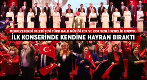 Merkezefendi Belediyesi Türk Halk Müziği Tek ve Çok Sesli Gençlik Korosu ilk konserinde kendine hayran bıraktı