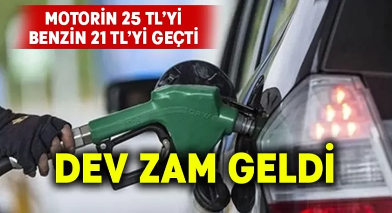 Motorin ve benzine dev bir zam daha