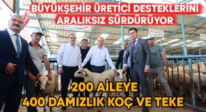 Büyükşehir’den 200 aileye 400 damızlık koç ve teke