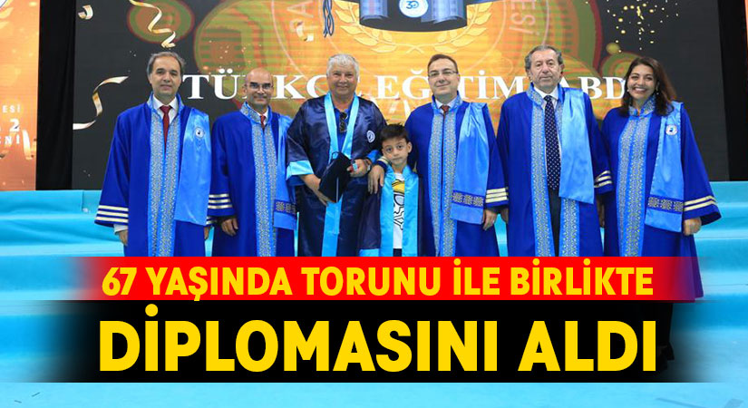 67 Yaşında Torunu ile Birlikte Diplomasını Aldı