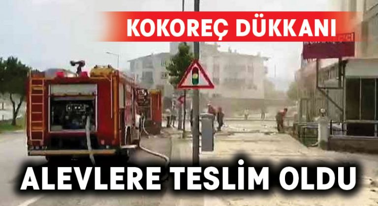 Kokoreç dükkanı alevlere teslim oldu