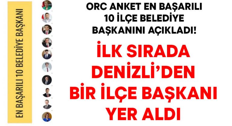 ORC Anket en başarılı 10 ilçe belediye başkanını açıkladı! İlk sırada Denizli’den bir ilçe başkanı yer aldı