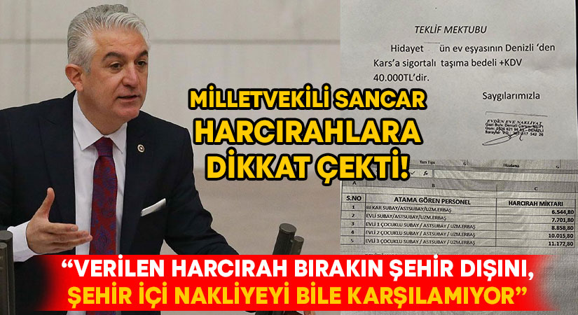 Milletvekili Sancar harcırahlara dikkat çekti! “Verilen harcırah bırakın şehir dışını, şehir içi nakliyeyi bile karşılamıyor”