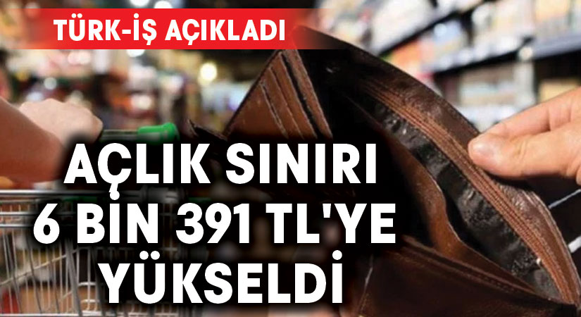 Türk-İş açıkladı.. Açlık sınırı 6 bin 391 TL’ye yükseldi