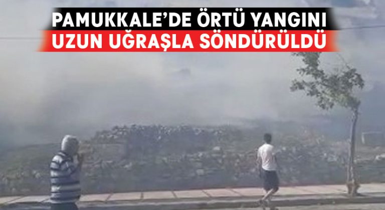 Pamukkale’de örtü yangını paniğe neden oldu