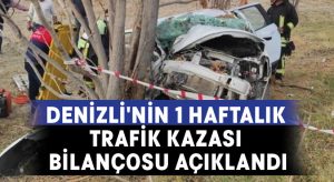 Denizli’nin 1 haftalık trafik kazası bilançosu açıklandı