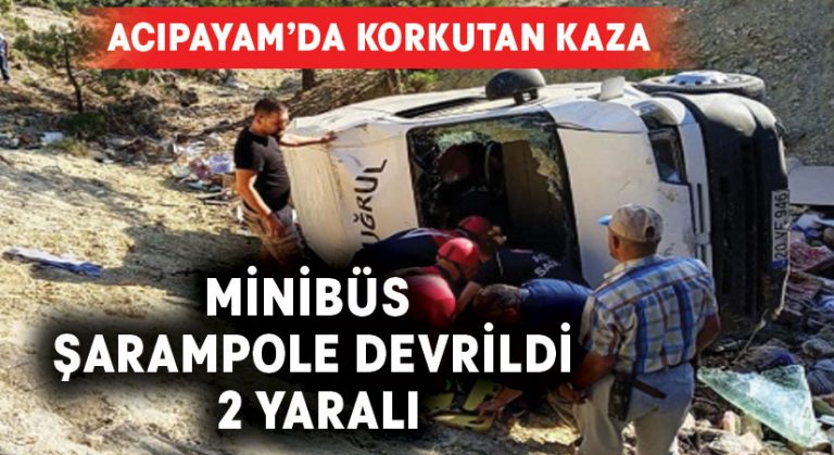 Minibüs şarampole devrildi: 2 yaralı