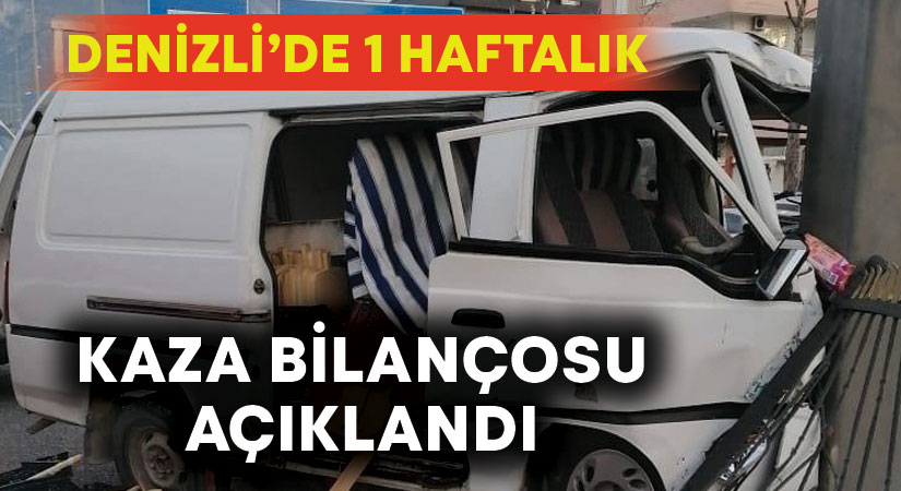 Denizli’de 1 haftalık kaza bilançosu açıklandı