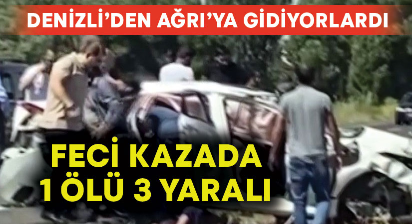 Denizli’den Ağrı’ya giden otomobil Erzurum’da kaza yaptı: 1 ölü 3 yaralı