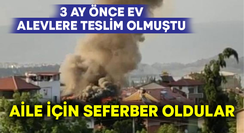 Ailenin 3 ay önce evi yanmıştı.. Belediye ve hayırseverler seferber oldu