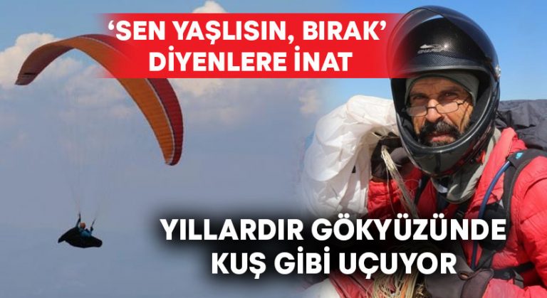 65 yaşındaki İranlı paraşütçü, tutkusunu 20 yıldır gökyüzünde yaşıyor