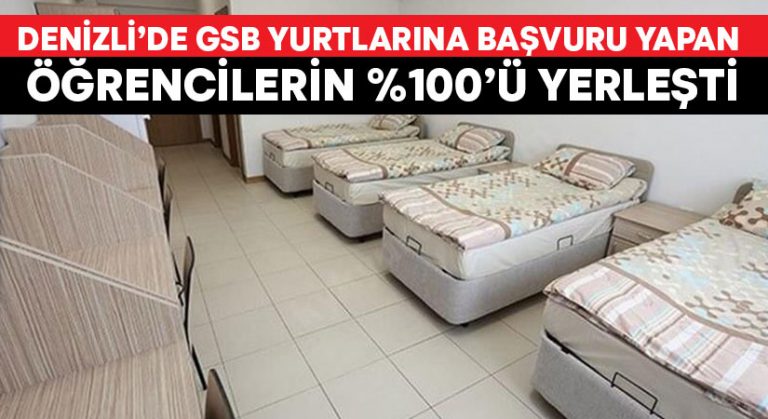 Denizli’de GSB Yurtlarına Başvuru Yapan Öğrencilerin yüzde 100’ü Yerleşti