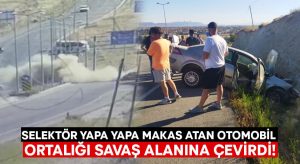 Selektör yapa yapa makas atan otomobil ortalığı savaş alanına çevirdi!