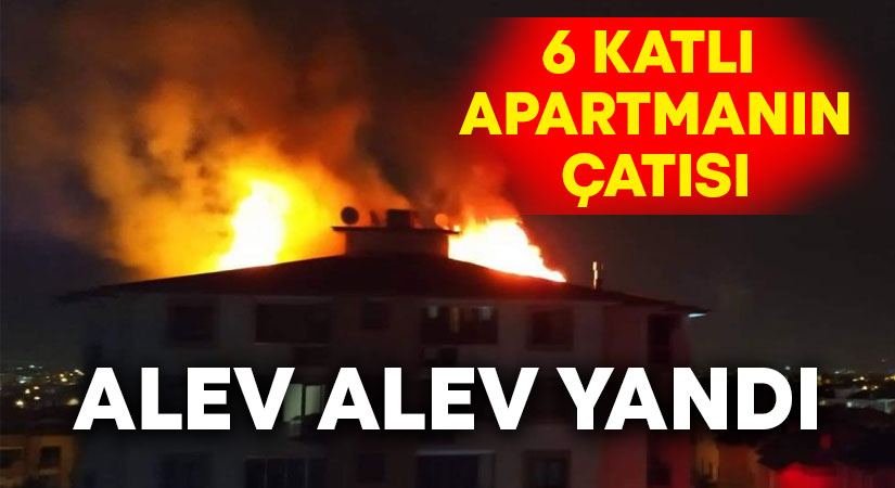 Çatıyı saran alevler apartman sakinlerine koru dolu anlar yaşattı