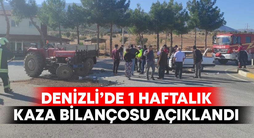 Denizli’nin 1 haftalık kaza bilançosu belli oldu