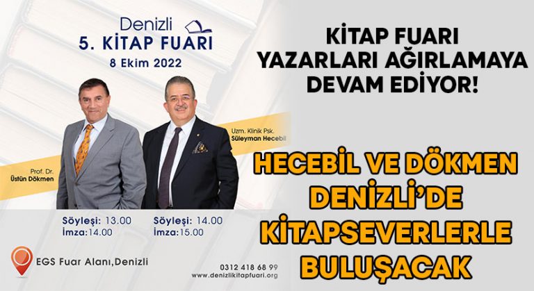 Hecebil ve Dökmen Denizli’de kitapseverlerle buluşacak