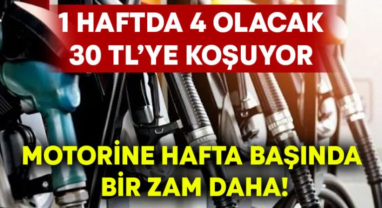 Motorine hafta başında bir zam daha!