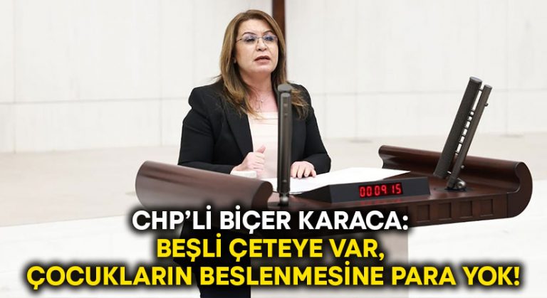 Biçer Karaca: Beşli çeteye var, çocukların beslenmesine para yok!