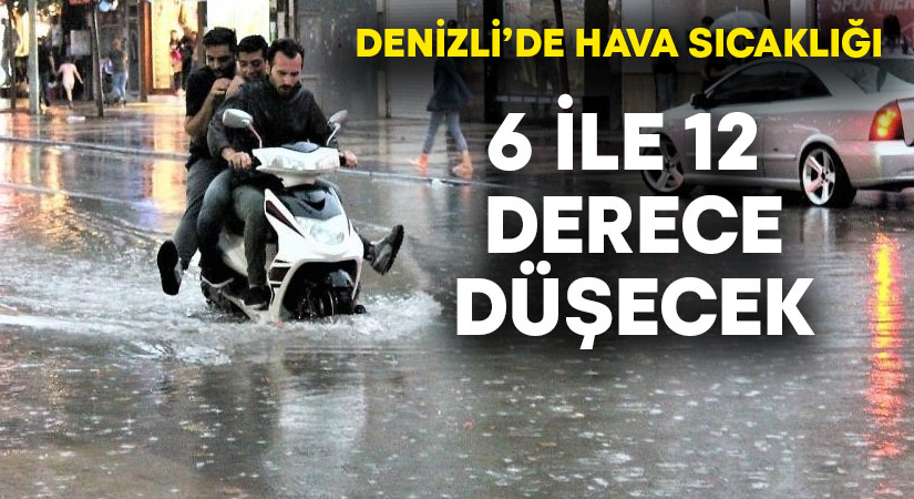 Denizli’de hava sıcaklığı 6 ile 12 derece düşecek