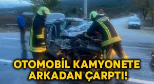 Otomobil kamyonete arkadan çarptı!