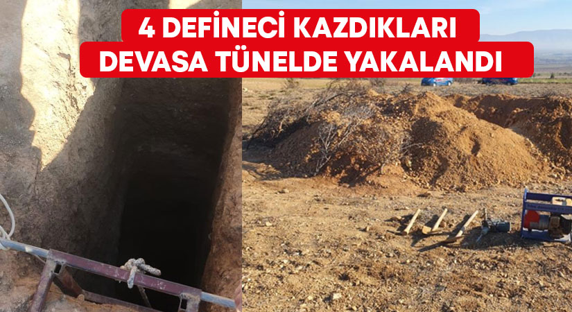 4 defineci kazdıkları devasa tünelde yakalandı