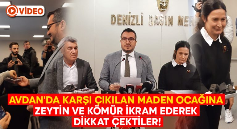 Avdan’da karşı çıkılan maden ocağına zeytin ve kömür ikram ederek dikkat çektiler!