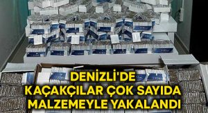 Denizli’de kaçakçılar çok sayıda malzemeyle yakalandı