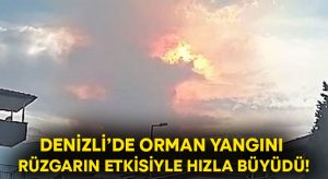 Denizli’de orman yangını.. Rüzgarın etkisiyle hızla büyüdü!