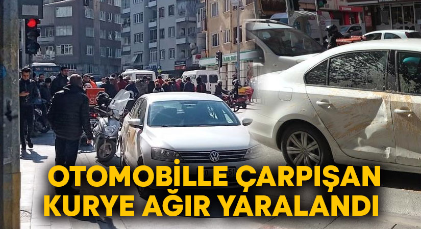 Denizli’de otomobille çarpışan motosikletli kurye ağır yaralandı