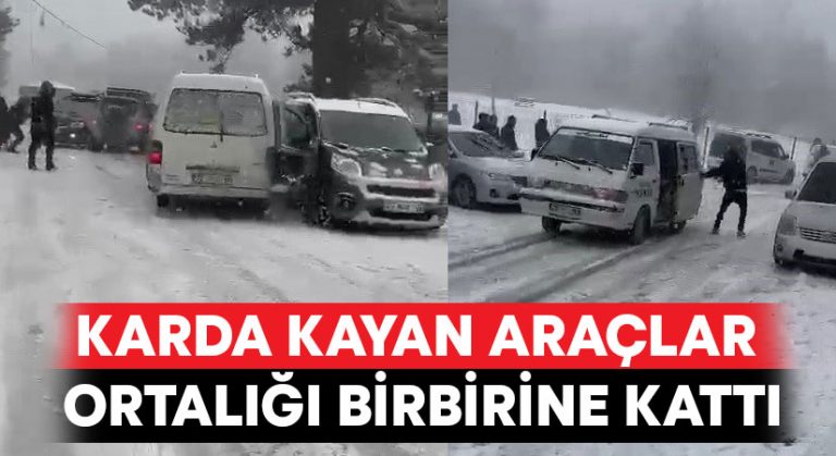 Karda kayan araçlar ortalığı birbirine kattı